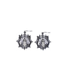Pair of crystal spider earrings with gothic design