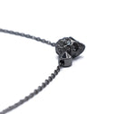 Close up of skull pendant on Cranial gothic necklace