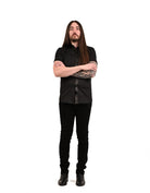 Black gothic button up shirt with damask metal print