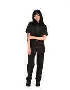 Bête Noire Draven black damask short sleeve button up shirt