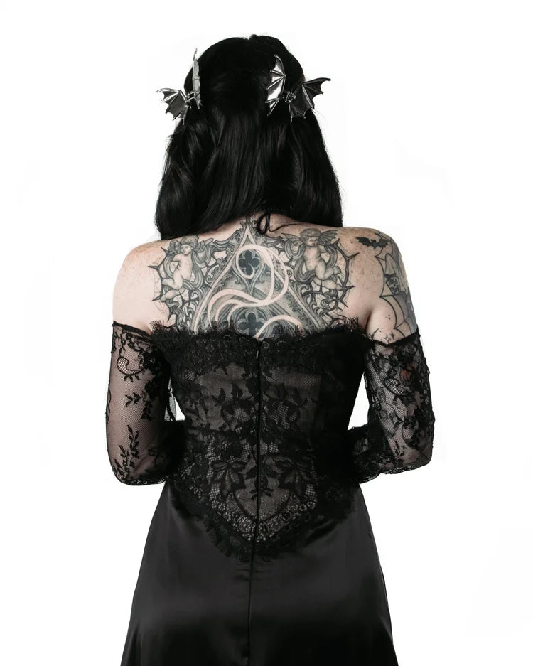 Back view of The Emily Dress gothic gown