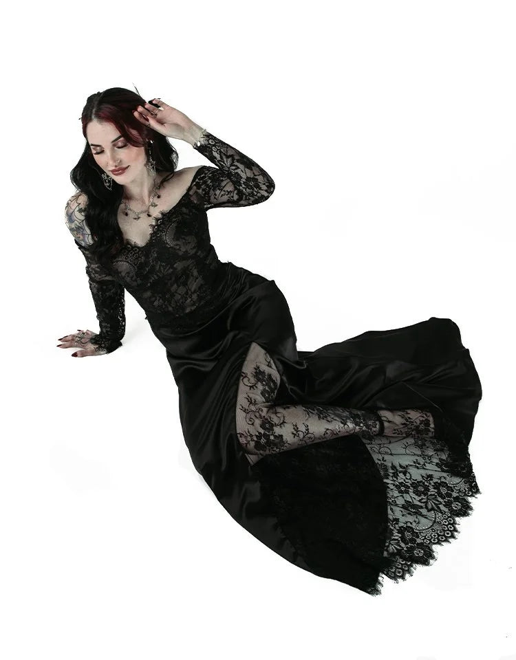 The Emily Dress styled with alternative gothic fashion look