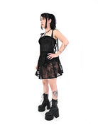 Eternal Flame gothic mini skirt styled with alternative fashion outfit