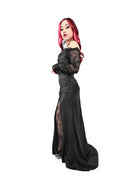 Excommunicated satin mermaid gown styled with gothic fashion look