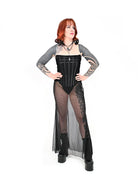 Black gothic corset top styled with alternative fashion outfit