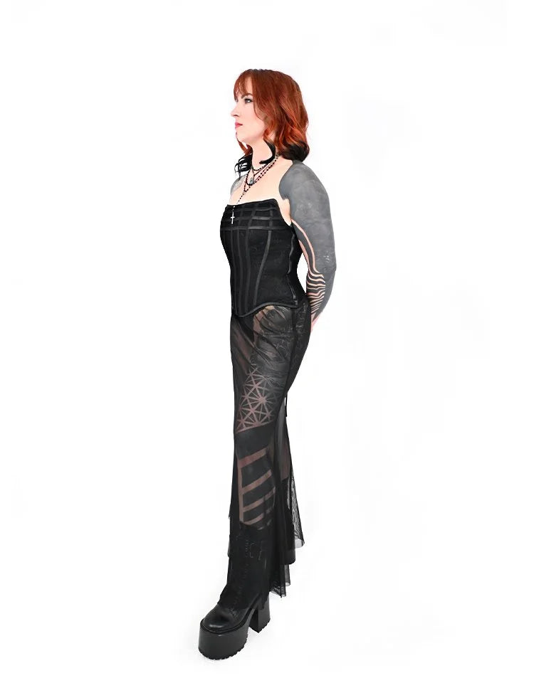 Obsidian corset styled with gothic fashion look
