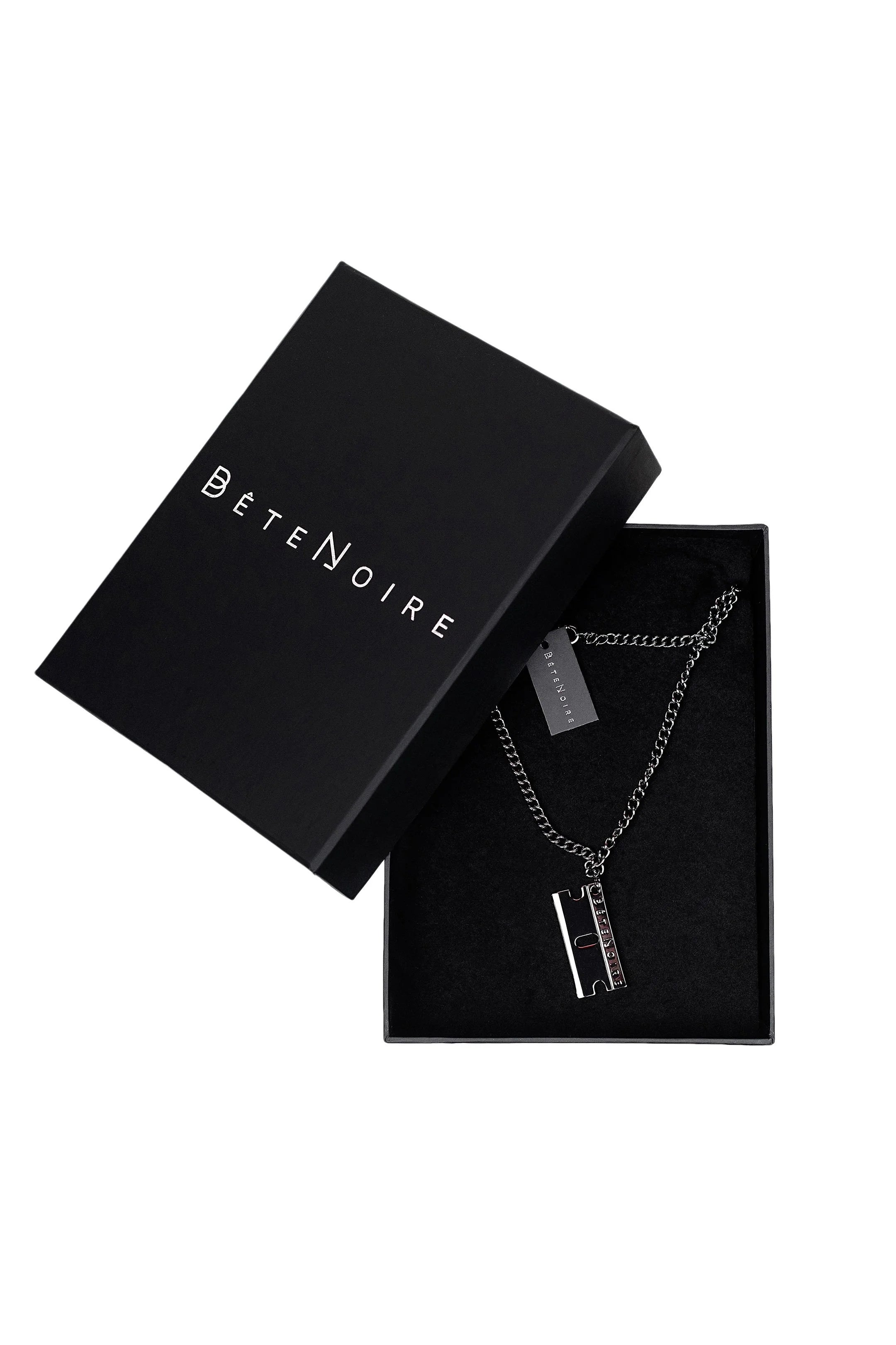 Gunmetal razor blade gothic statement necklace by Bête Noire