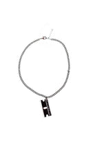 Bête Noire Relentless Razor necklace with gunmetal razor blade pendant