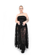 Requiem gothic maxi skirt styled with alternative fashion outfit