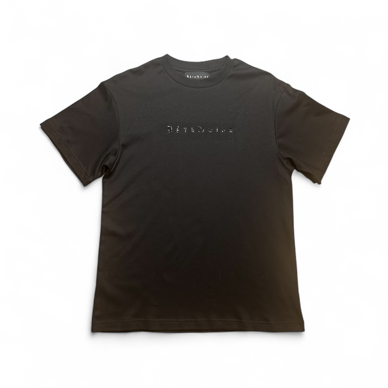 Black logo t shirt with rhinestone Bête Noire branding
