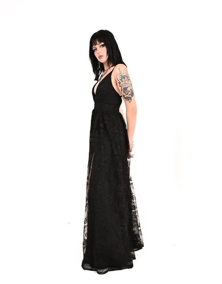 Sacred Glamour gown styled with gothic evening look