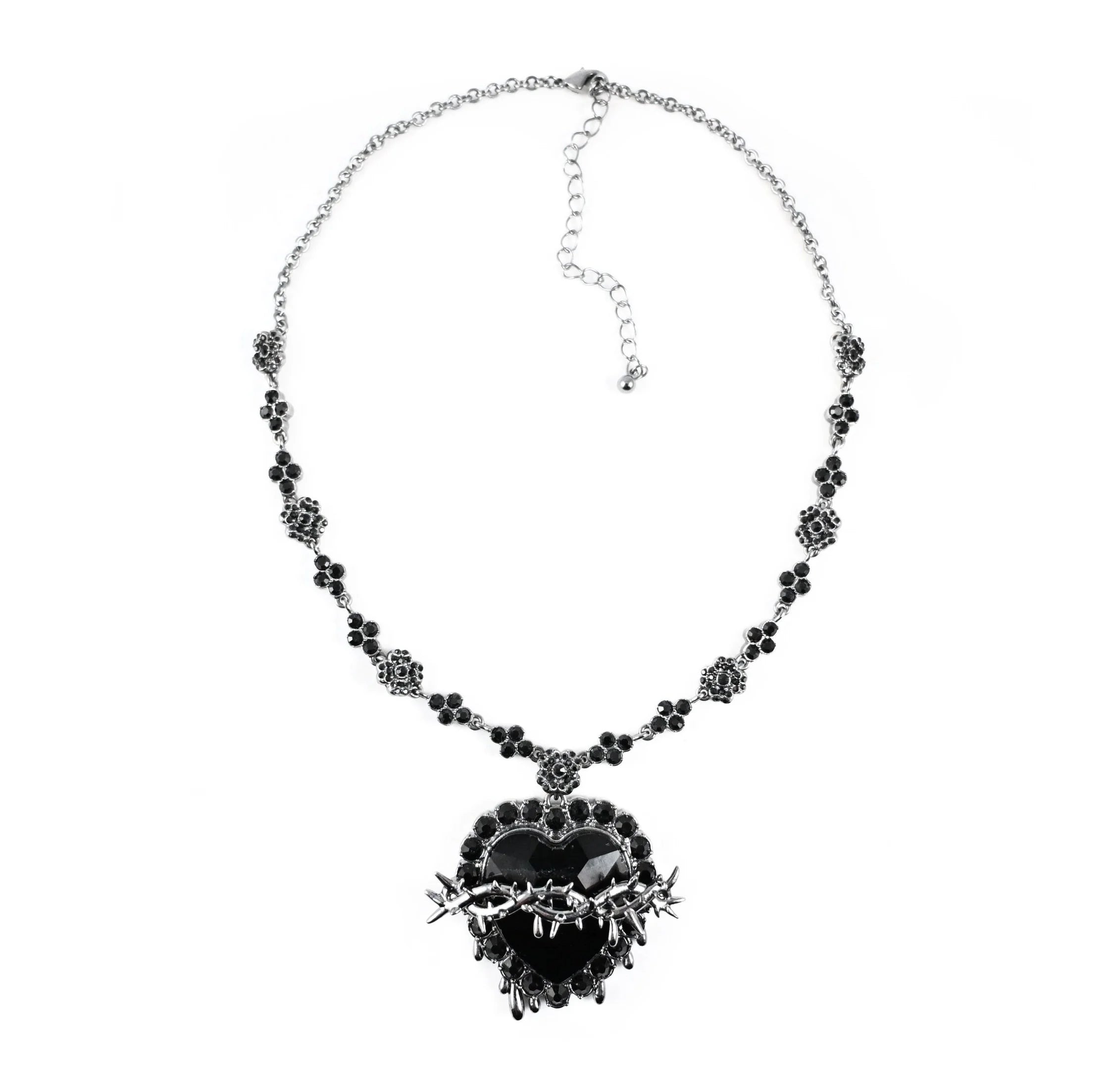 Bête Noire Sacred Heart Necklace Noire with black gemstone pendant