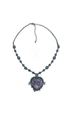 Bête Noire purple Sacred Heart gothic statement necklace