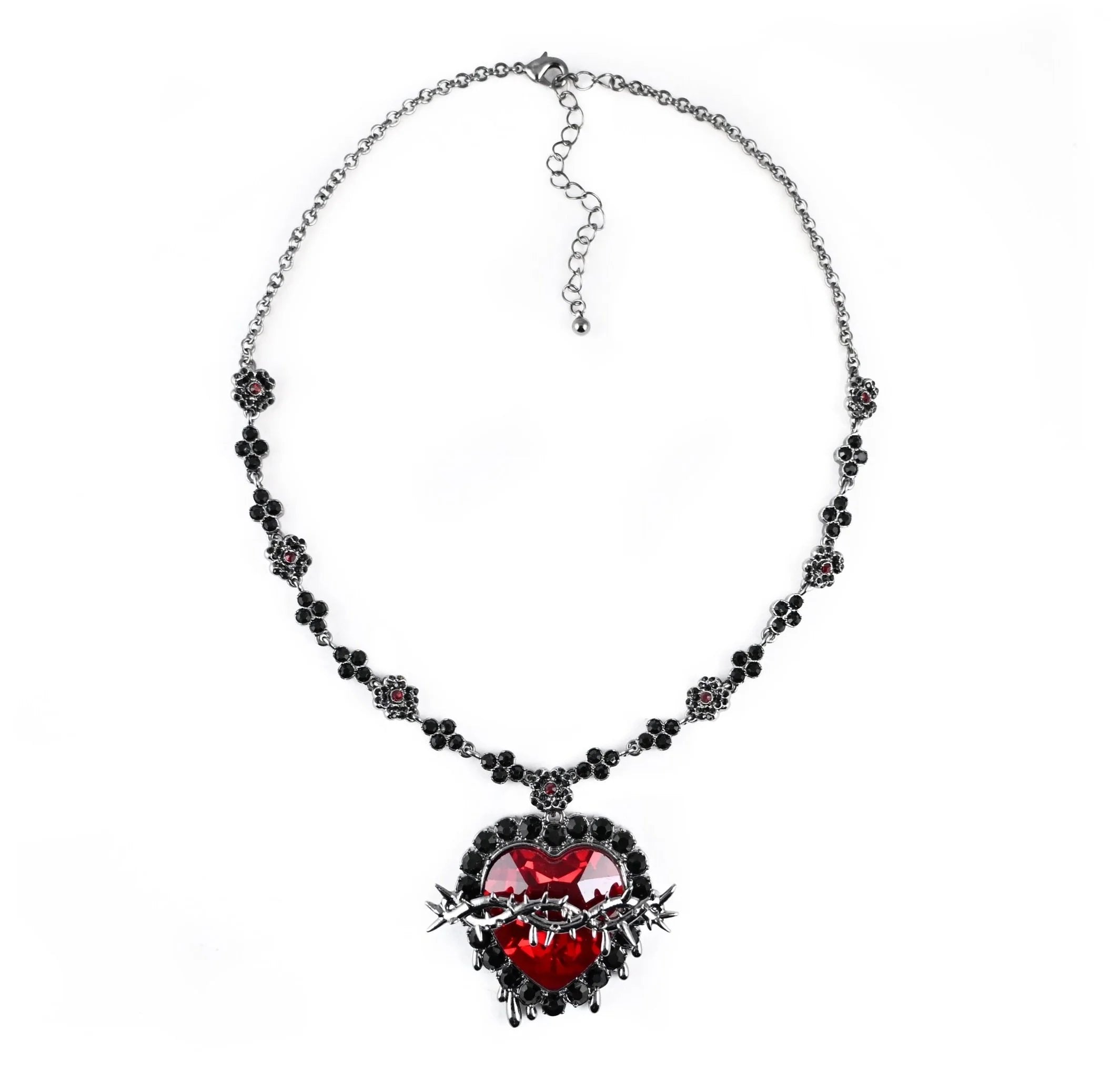Bête Noire Sacred Heart necklace with ruby gemstone pendant