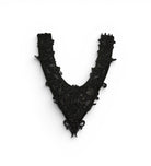 gothic black lace applique collar necklace with ornate pointed design 