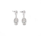 Silver skull earrings with gothic detailing