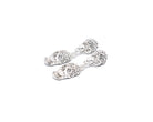 Silver skull drop earrings with polished finish